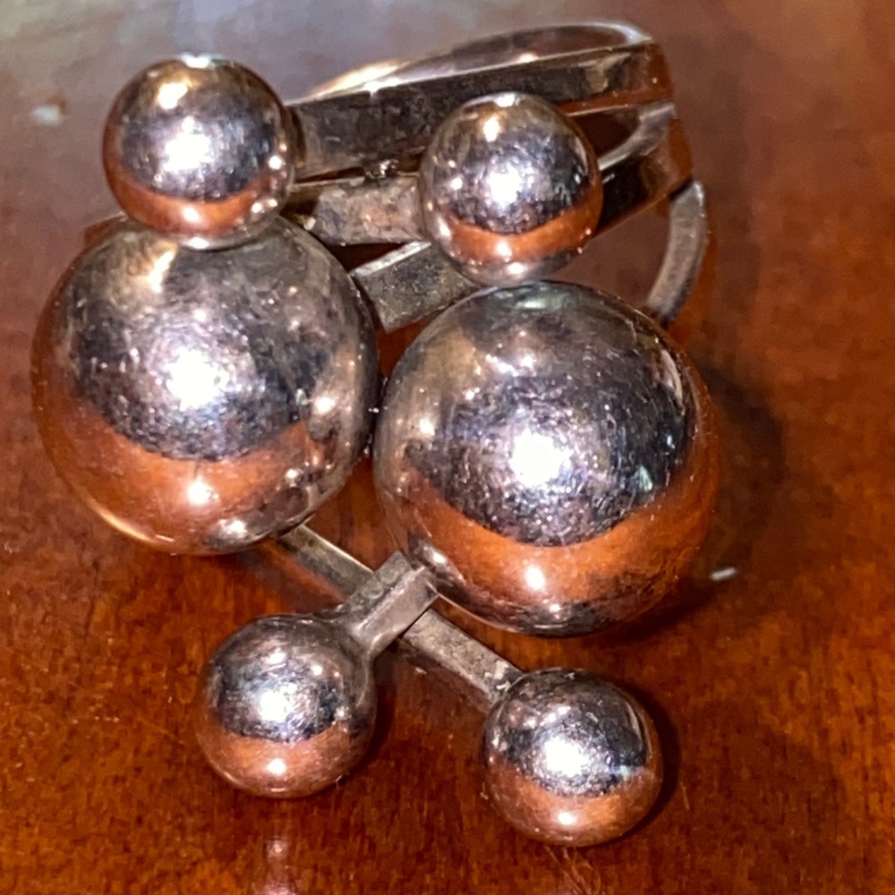 Gorgeous abstract art deco ring- STERLING SILVER 6.5 ring - Picture 8 of 8